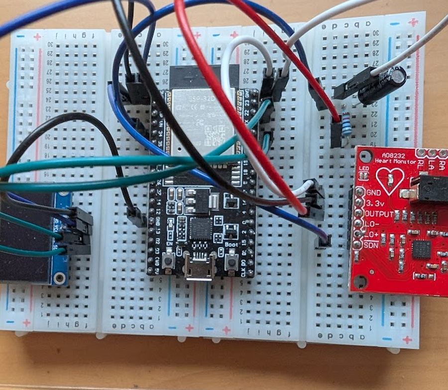 The finished build on the breadboard